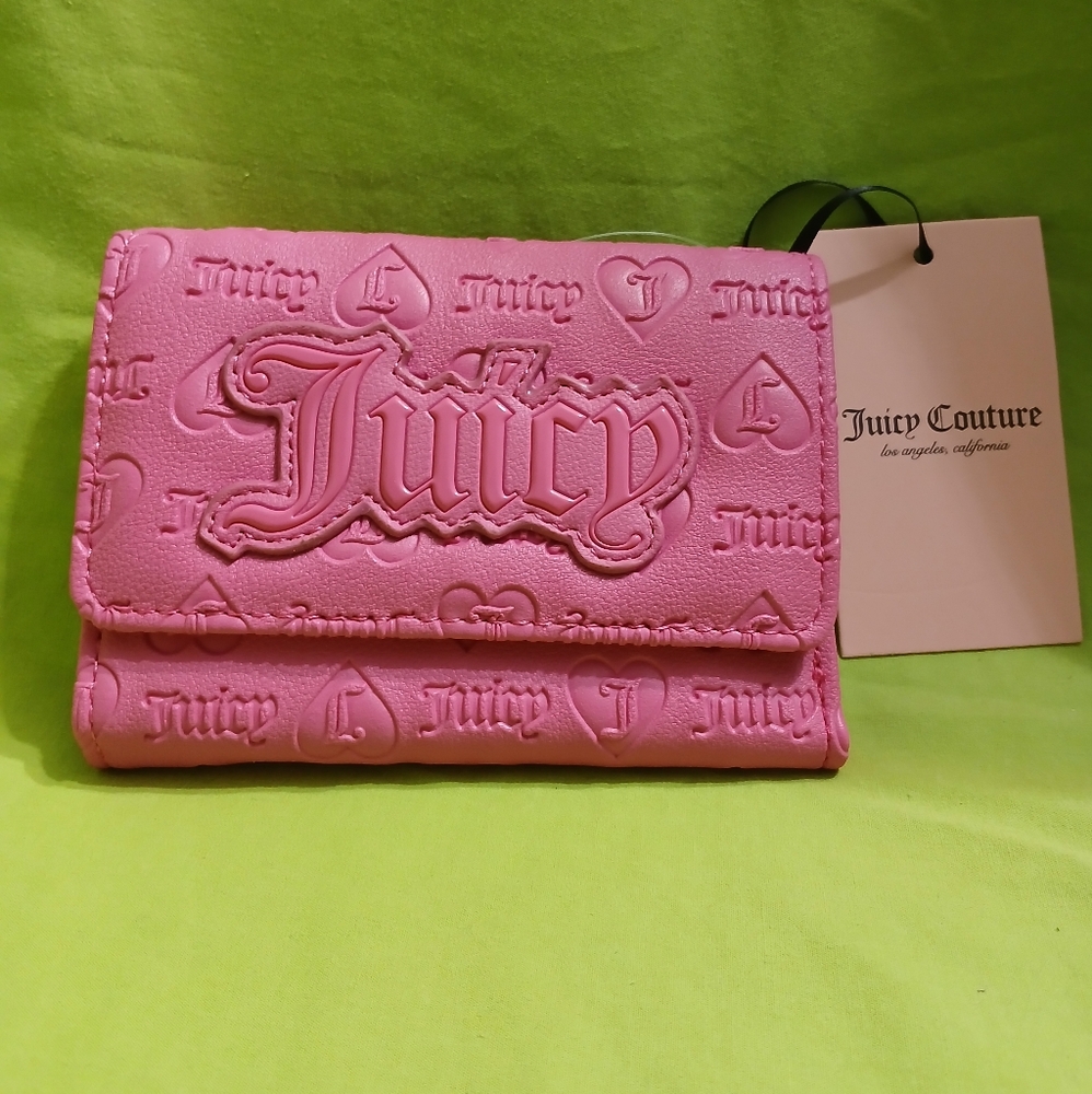 Juicy Couture Upgrade U Double Sided Trifold Wallet in Juicy Pink NWT